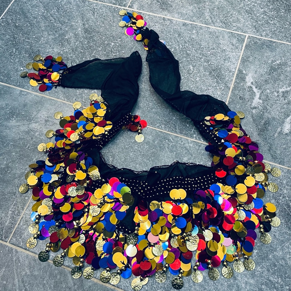 Colorful Sequin Belly Dance Hip Scarf